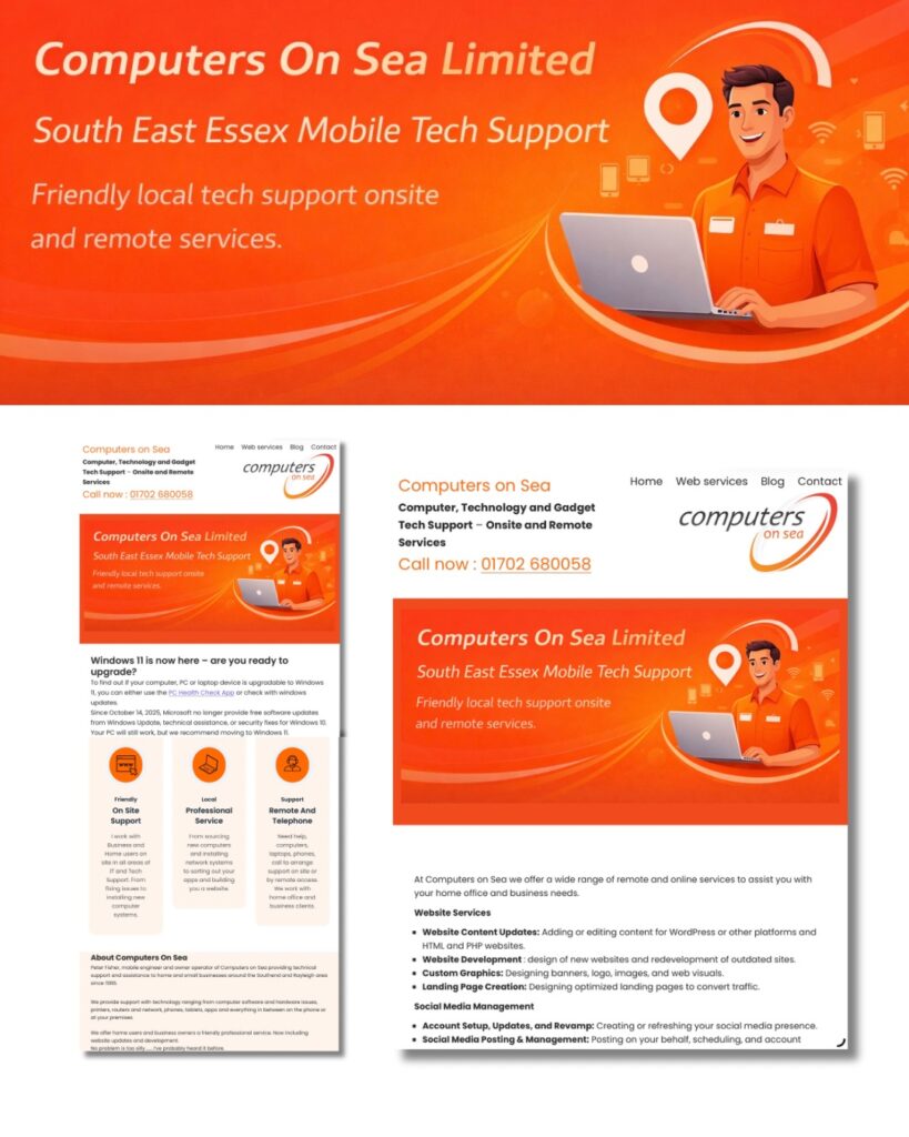 Screen shots from computers on sea new banner. 